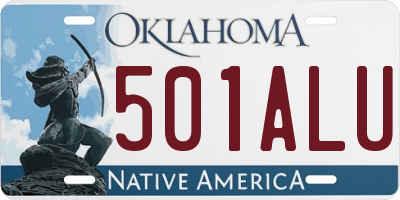 OK license plate 501ALU