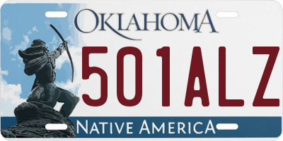 OK license plate 501ALZ