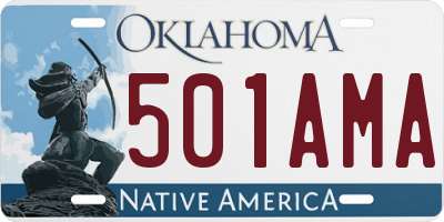 OK license plate 501AMA