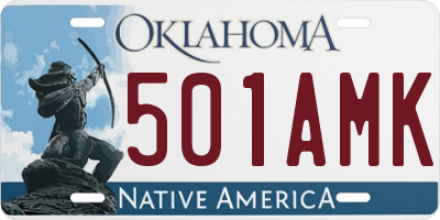 OK license plate 501AMK