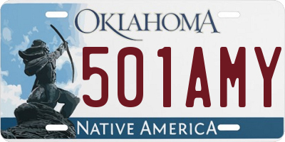 OK license plate 501AMY