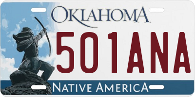 OK license plate 501ANA