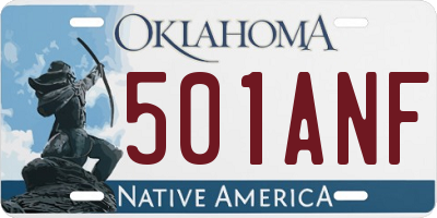 OK license plate 501ANF