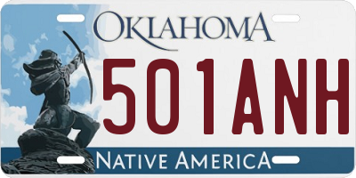OK license plate 501ANH