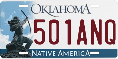 OK license plate 501ANQ