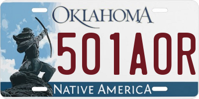 OK license plate 501AOR