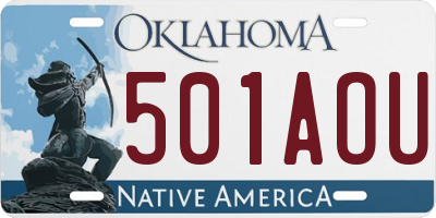 OK license plate 501AOU
