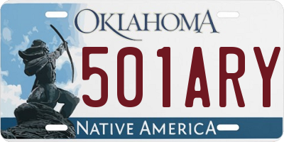 OK license plate 501ARY