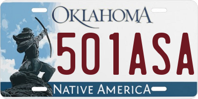 OK license plate 501ASA