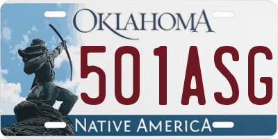 OK license plate 501ASG