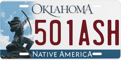 OK license plate 501ASH