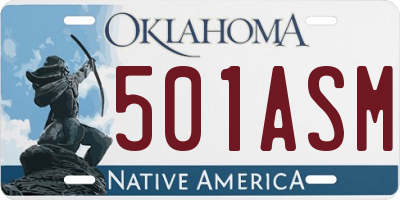 OK license plate 501ASM