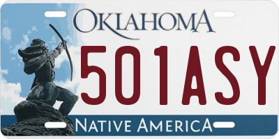 OK license plate 501ASY