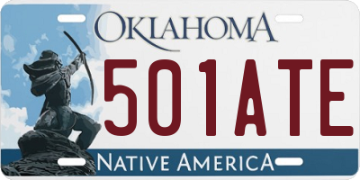 OK license plate 501ATE