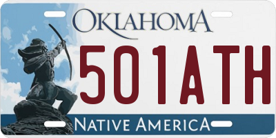 OK license plate 501ATH
