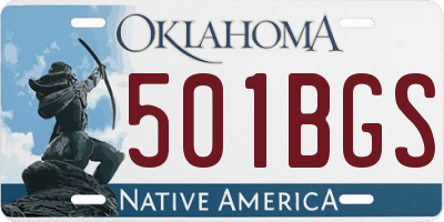 OK license plate 501BGS