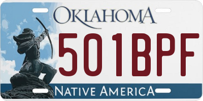 OK license plate 501BPF