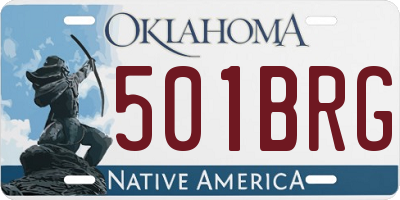 OK license plate 501BRG