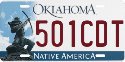 OK license plate 501CDT