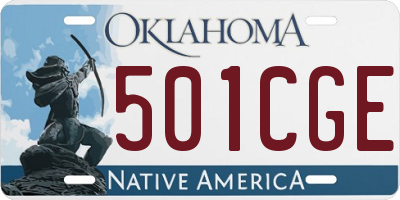 OK license plate 501CGE