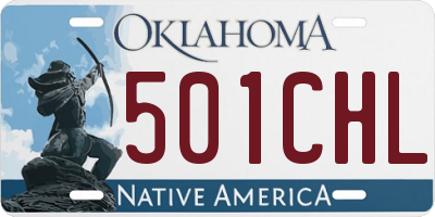 OK license plate 501CHL