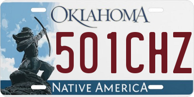 OK license plate 501CHZ