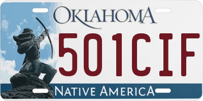 OK license plate 501CIF