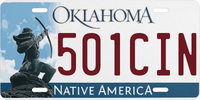 OK license plate 501CIN