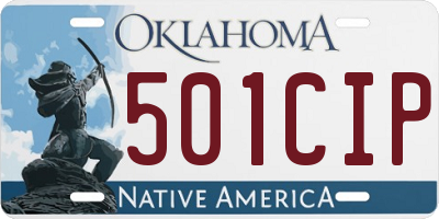 OK license plate 501CIP