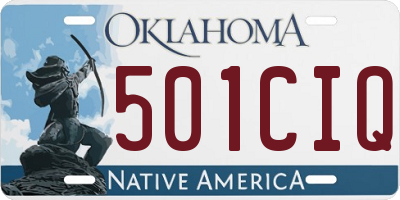 OK license plate 501CIQ
