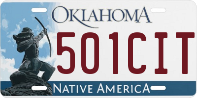 OK license plate 501CIT
