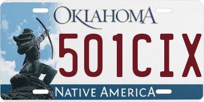 OK license plate 501CIX
