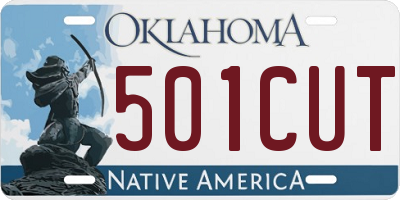 OK license plate 501CUT