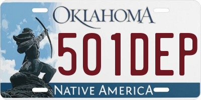 OK license plate 501DEP