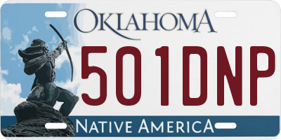 OK license plate 501DNP