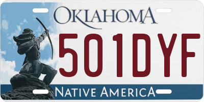 OK license plate 501DYF