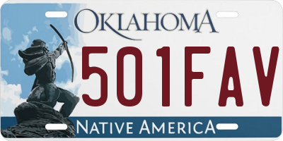 OK license plate 501FAV