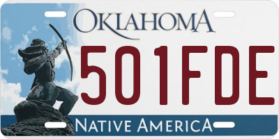 OK license plate 501FDE