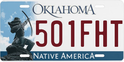 OK license plate 501FHT
