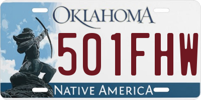 OK license plate 501FHW