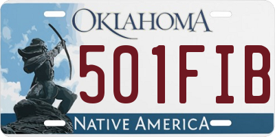OK license plate 501FIB