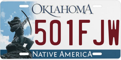 OK license plate 501FJW