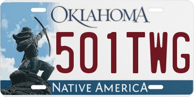 OK license plate 501TWG