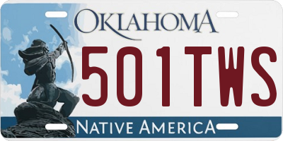 OK license plate 501TWS
