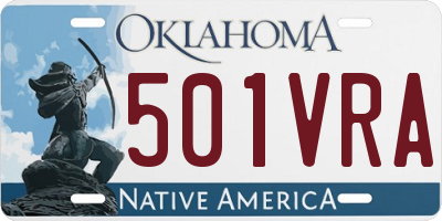 OK license plate 501VRA