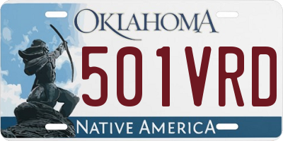 OK license plate 501VRD