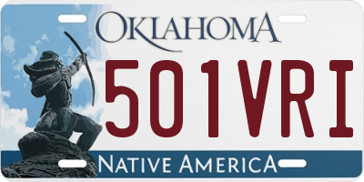 OK license plate 501VRI