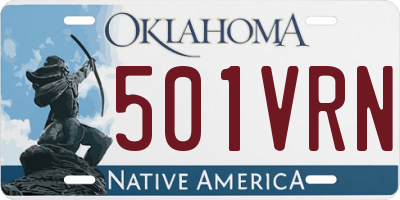 OK license plate 501VRN