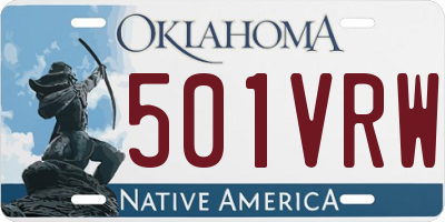 OK license plate 501VRW