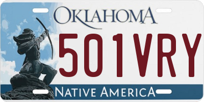 OK license plate 501VRY